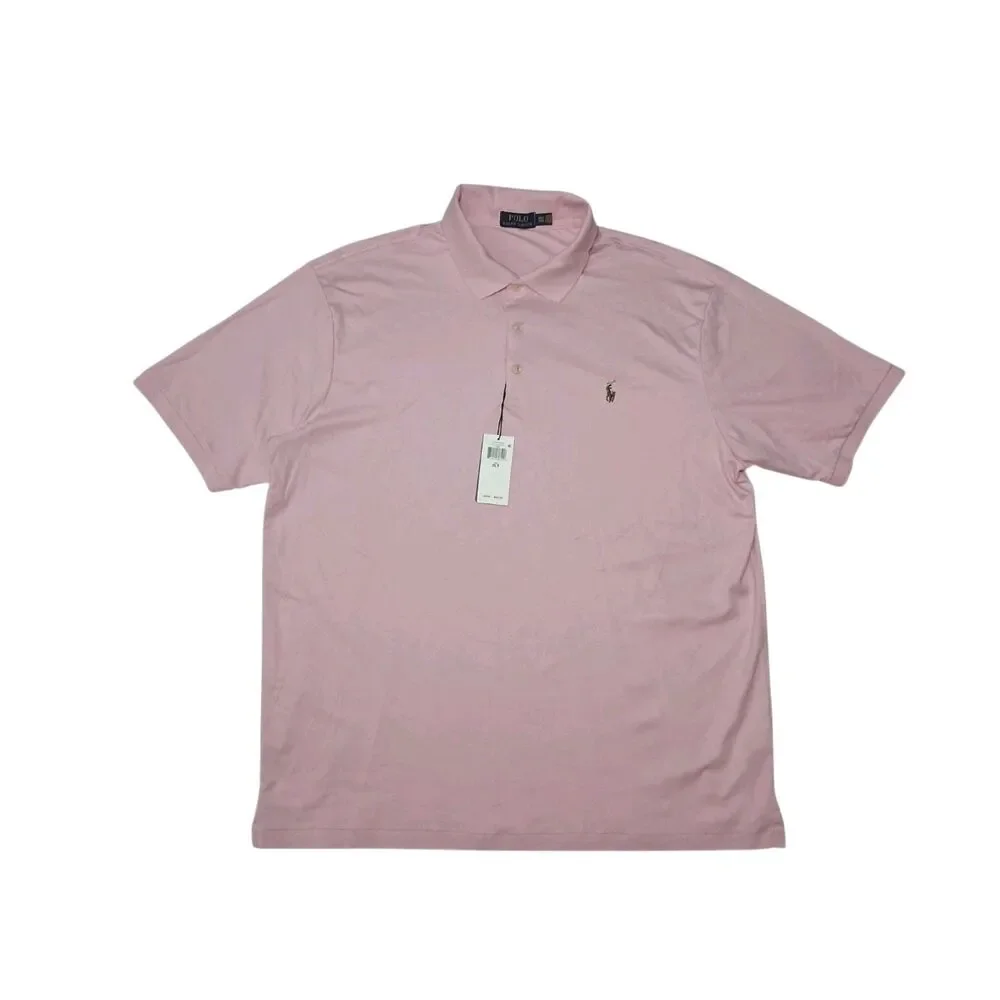 Ralph Lauren Men's 2XLT Polo Shirt Solid Pink NEW WITH TAGS Short Sleeve